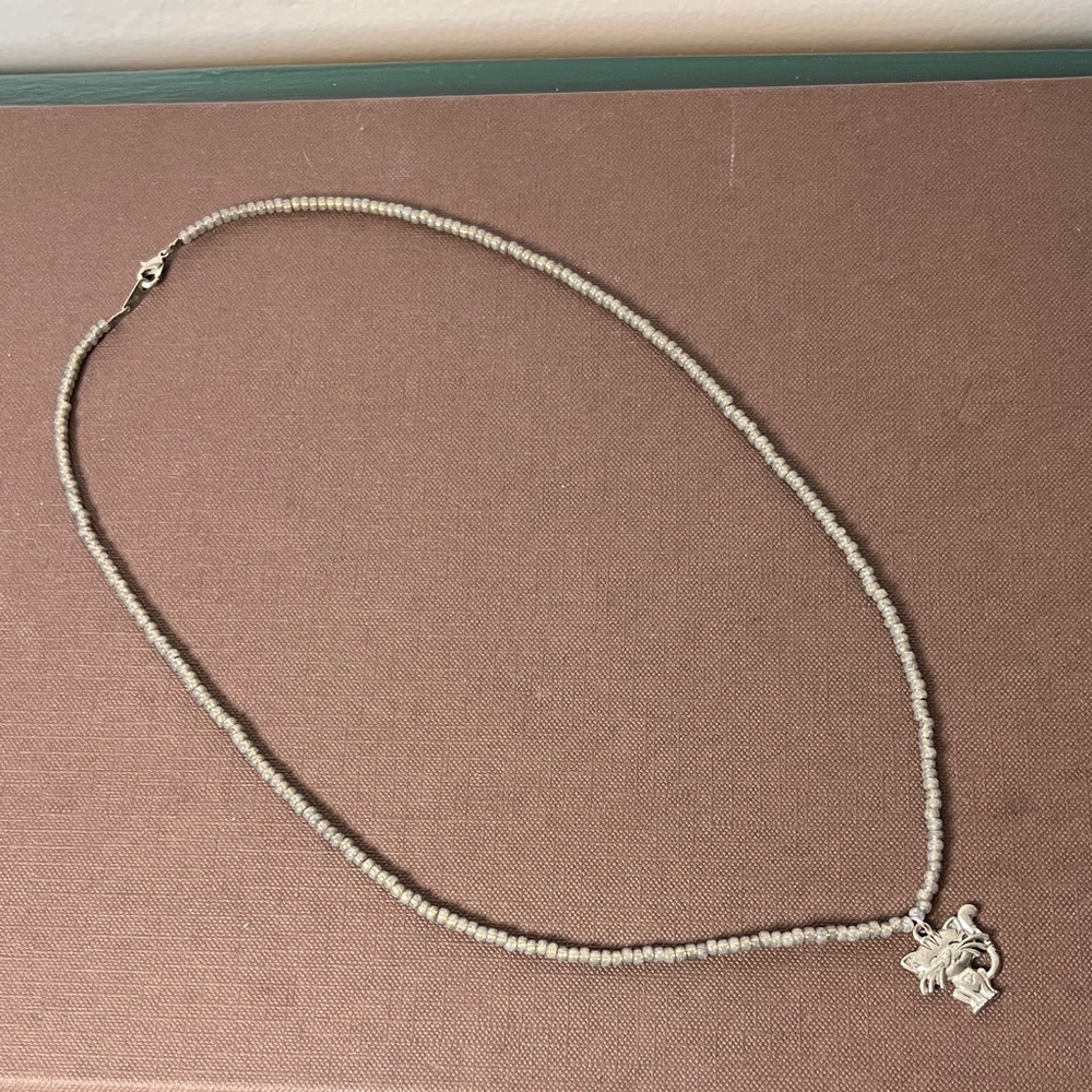 Y2K Happy Cat Charm Seed Bead 925 Silver Clasp Necklace 90s/00s Vintage Retro - Picture 5 of 5